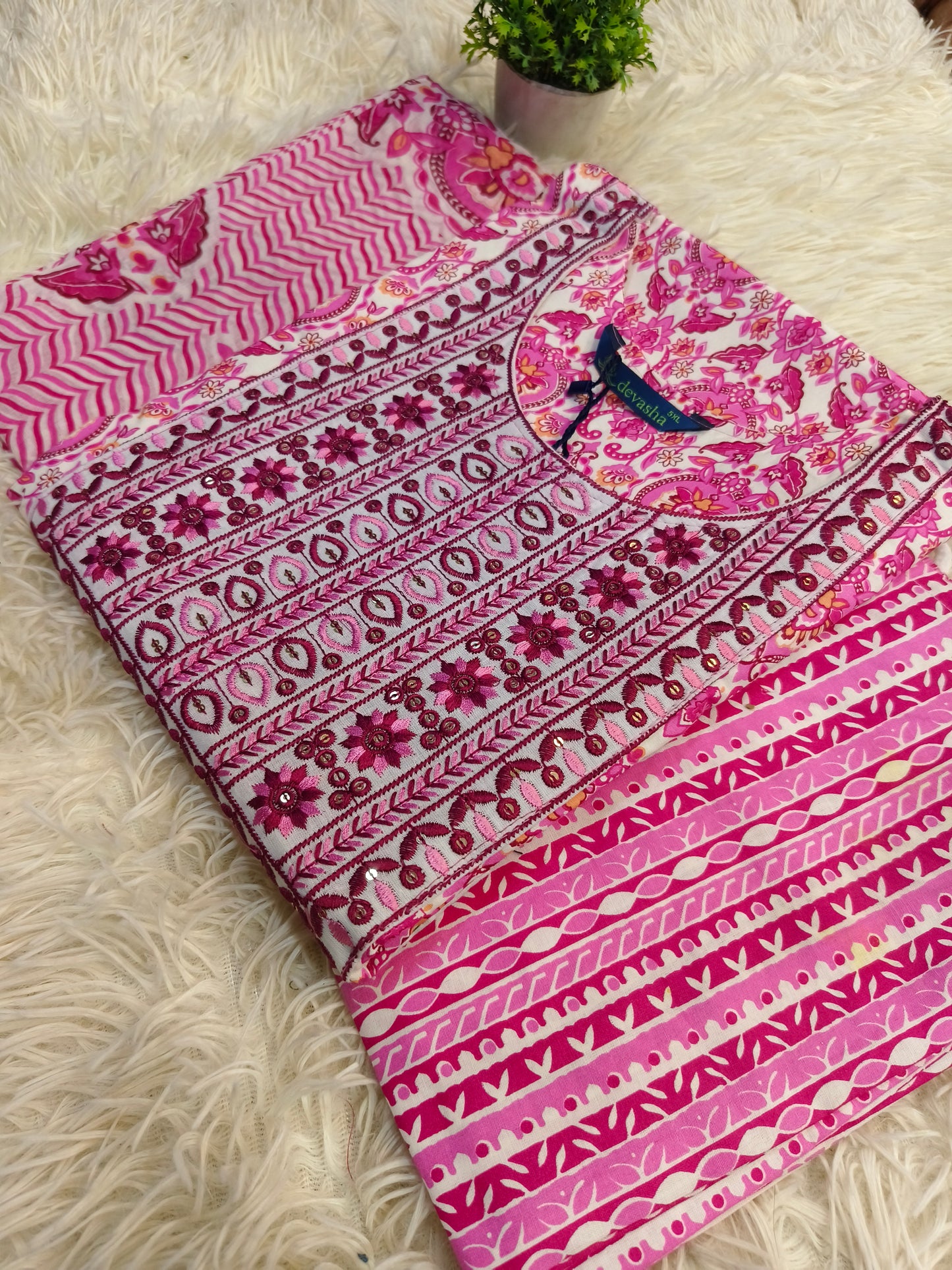 Pink cotton sets with duppata