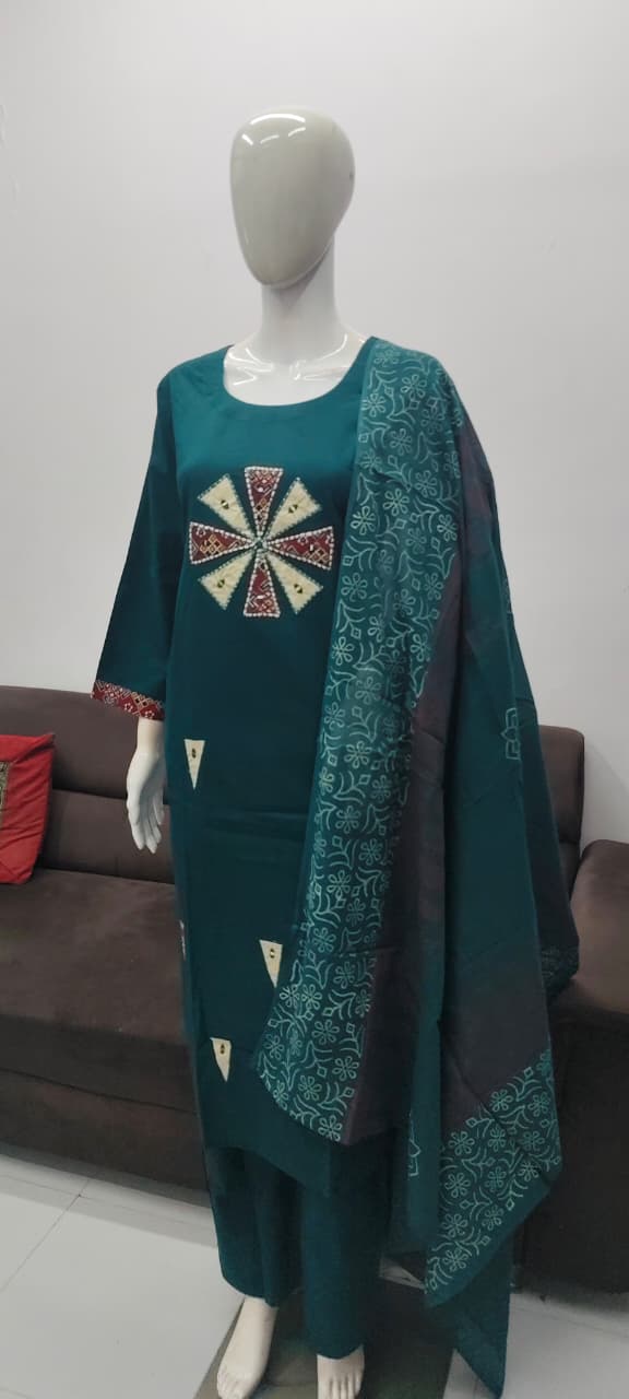 Blue Cotton salwar suit