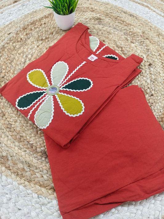 Orange premium  cotton cord set