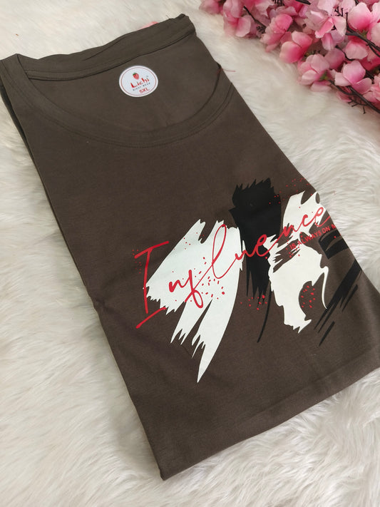 Brown cotton T-shirt 5XL