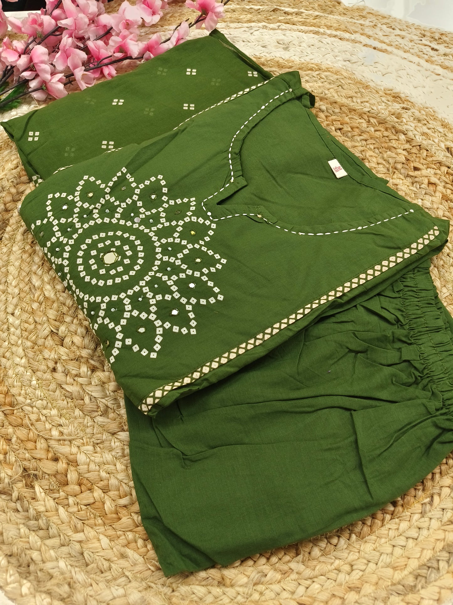 Green cotton umbrella suit