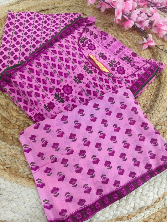 Pink Aarvi Pure Cotton Suit