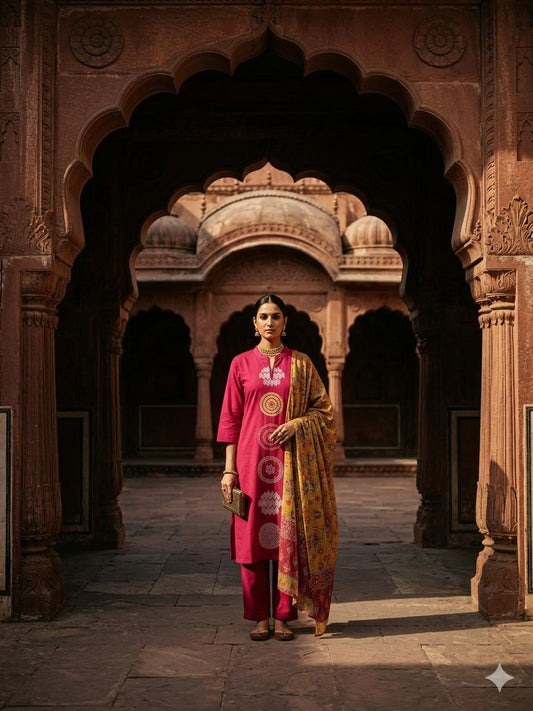 Maroon pure cotton suits