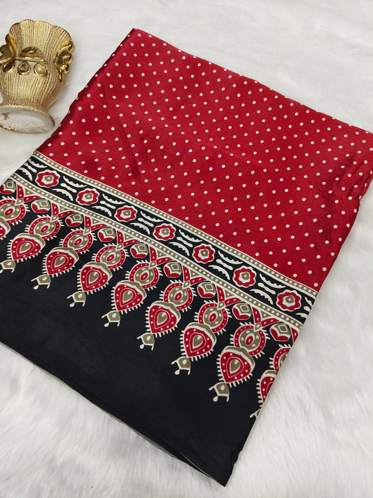 Maroon Modal silk saree