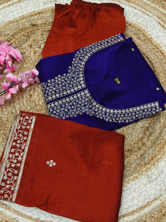 Purple with brown designer suit