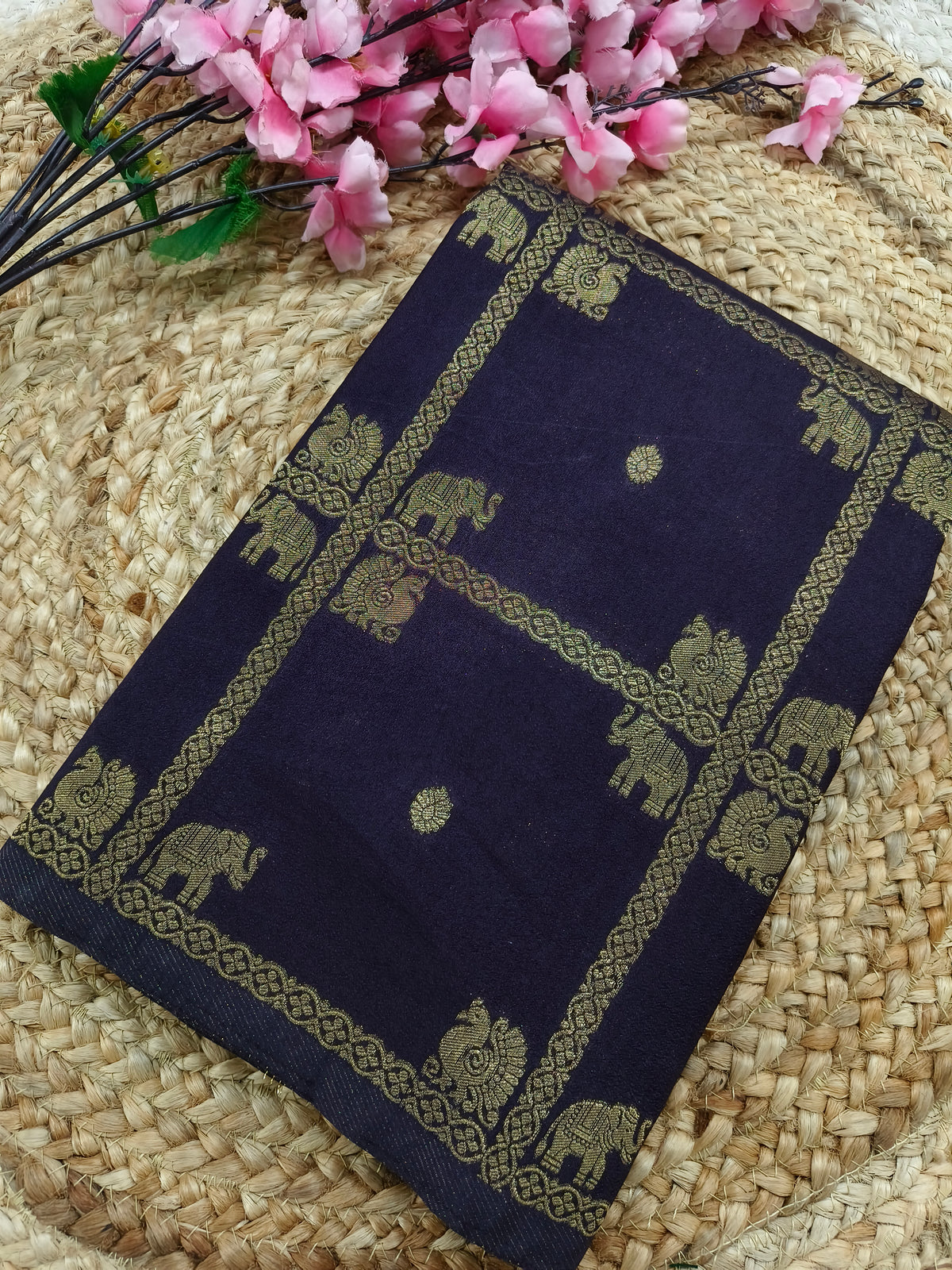 Black Georgette silk saree