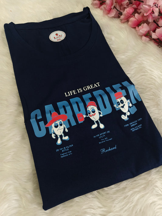 Navy Blue cotton T-shirt 5XL