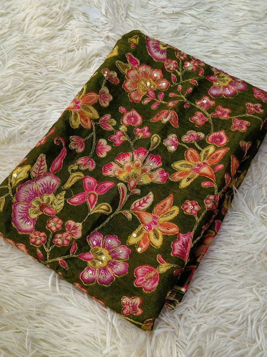 Green Silk blouse piece