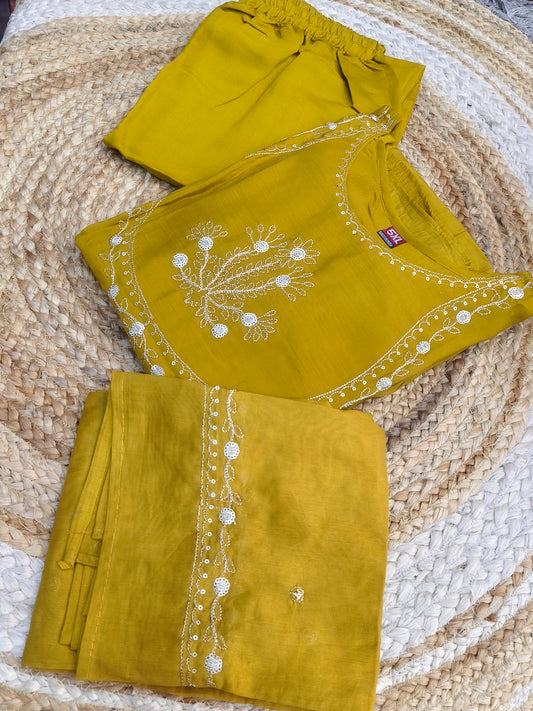 Yellow designer Aline suit