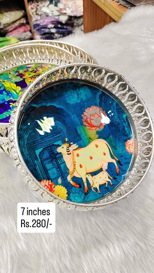 Decorative printed metal tray