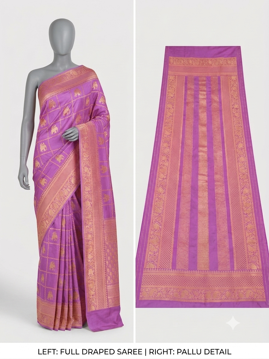 Light Pink Georgette silk saree
