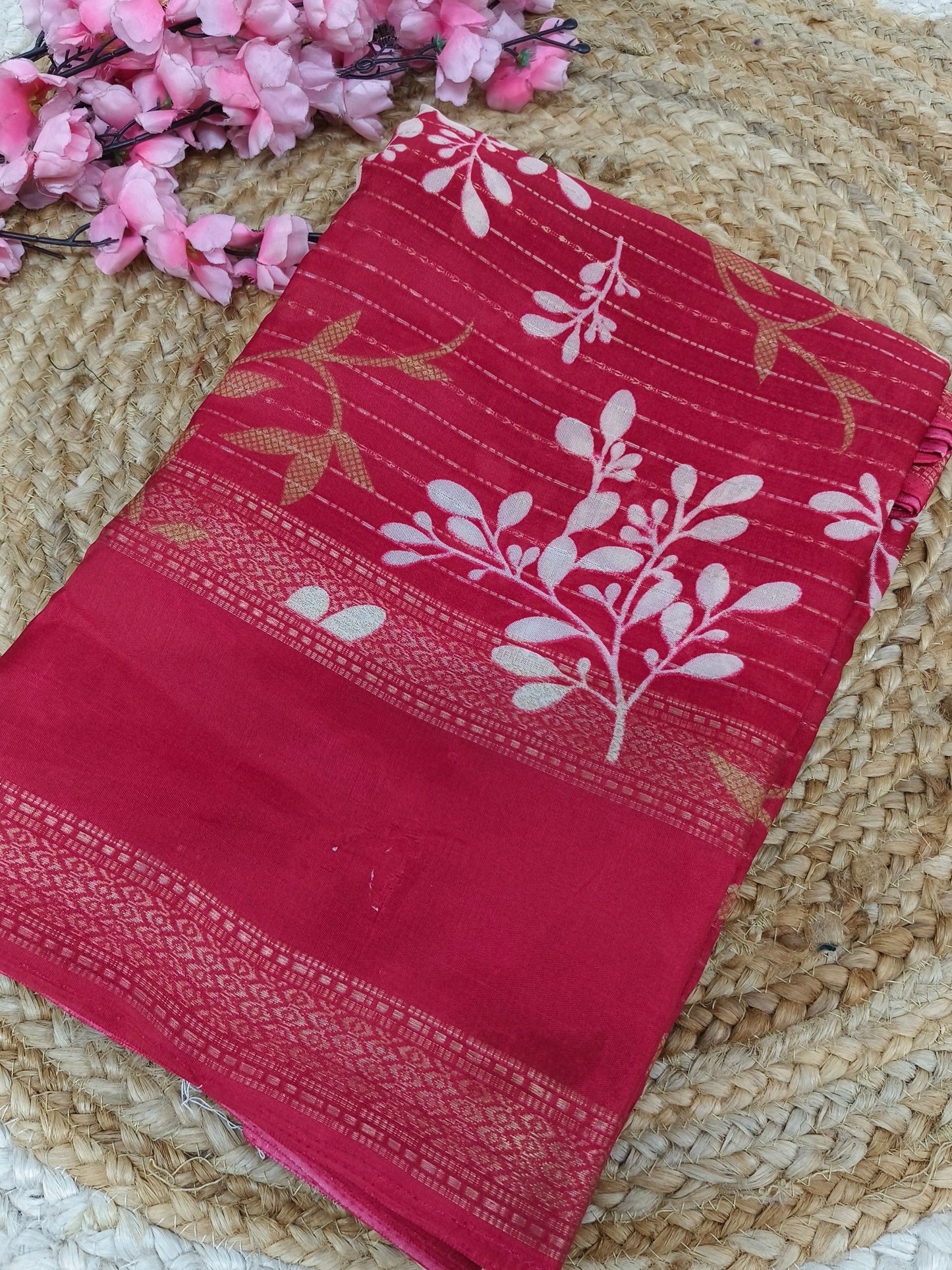 Rani Pink  Dola Silk Saree