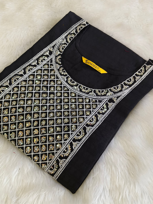 Black straight cut kurti