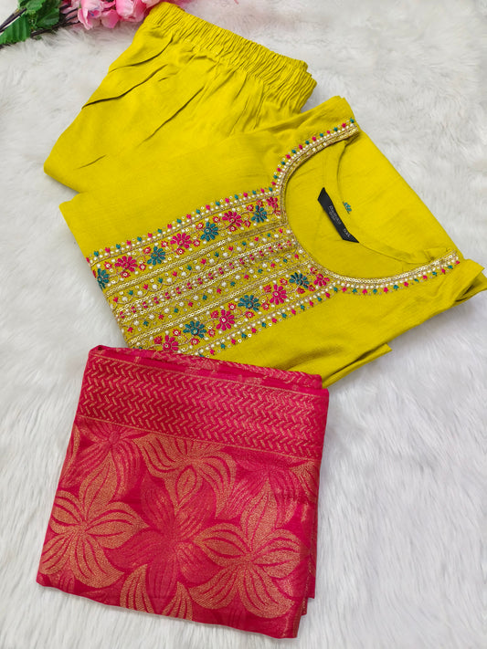 Yellow designer suit