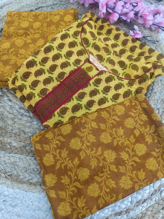 Yellow Aarvi Pure Cotton Suit