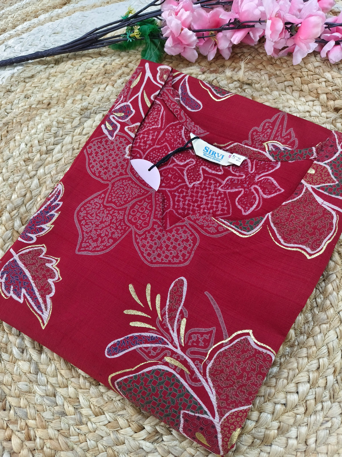 Maroon Rayon straight kurta