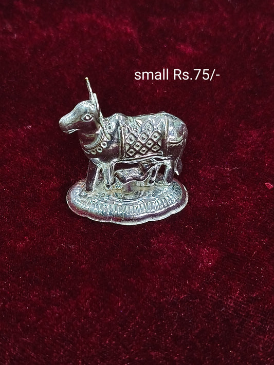 Divine German Silver Kamadhenu Idol (small  Size)
