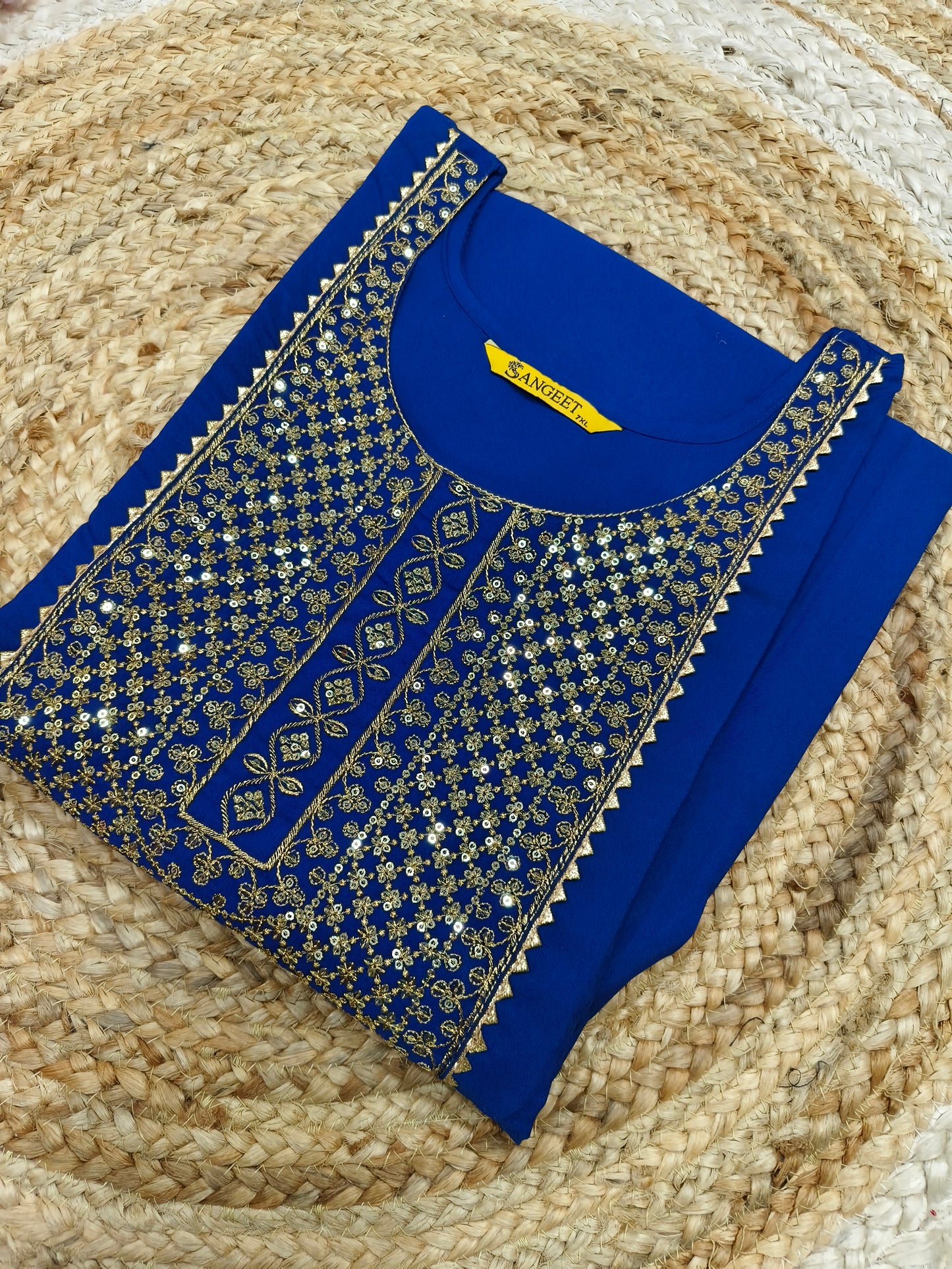 Blue Side cut Kurti