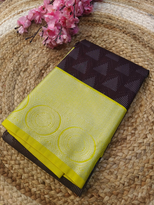 Dark Wine kanjivaram silk saree
