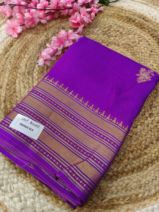 Violet viscous silk saree