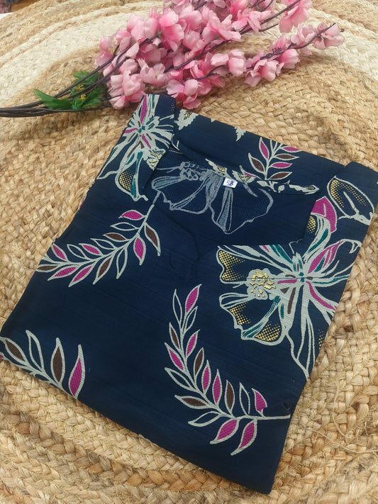 Blue Rayon straight kurta