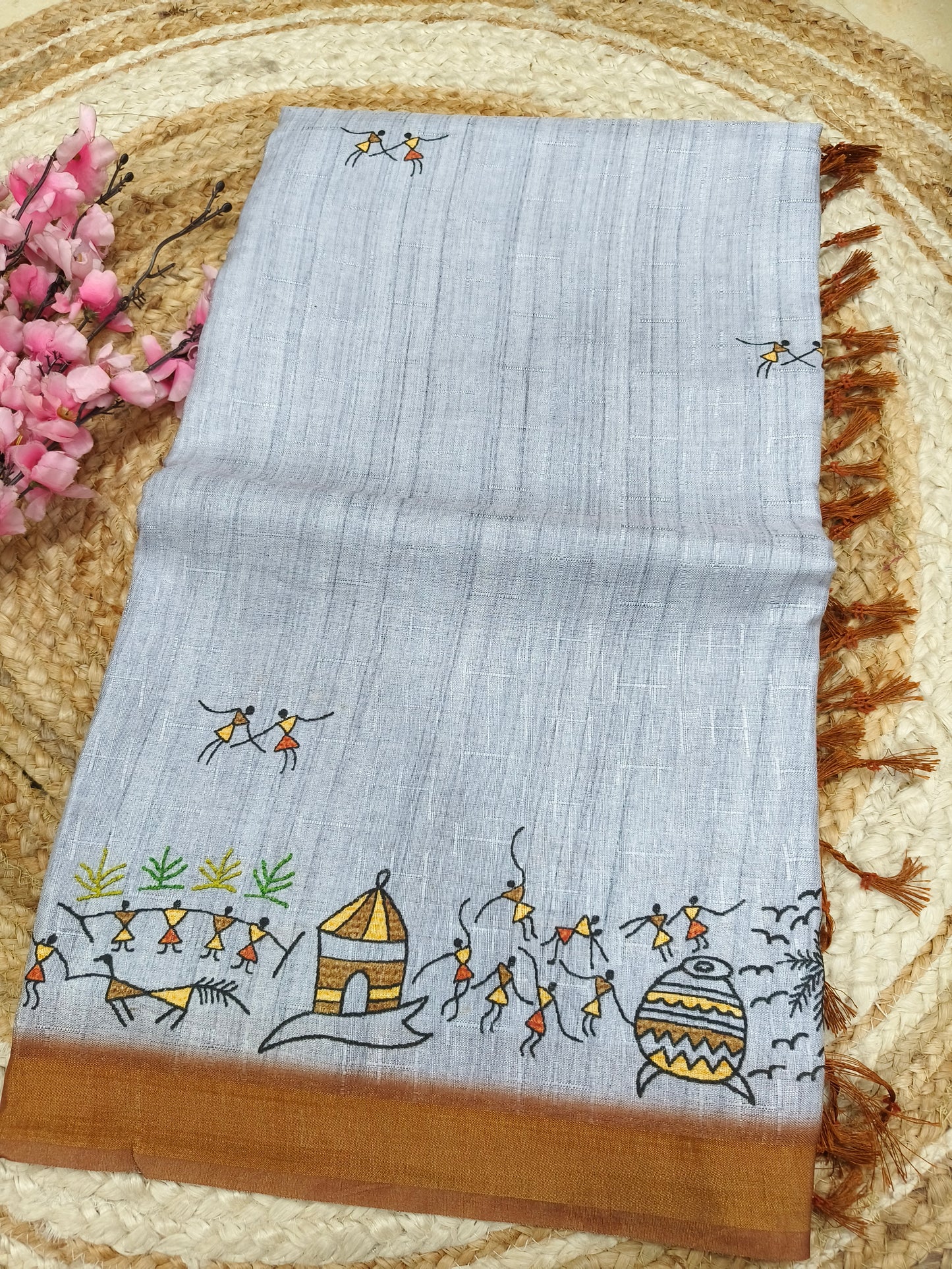 Gray warli saree