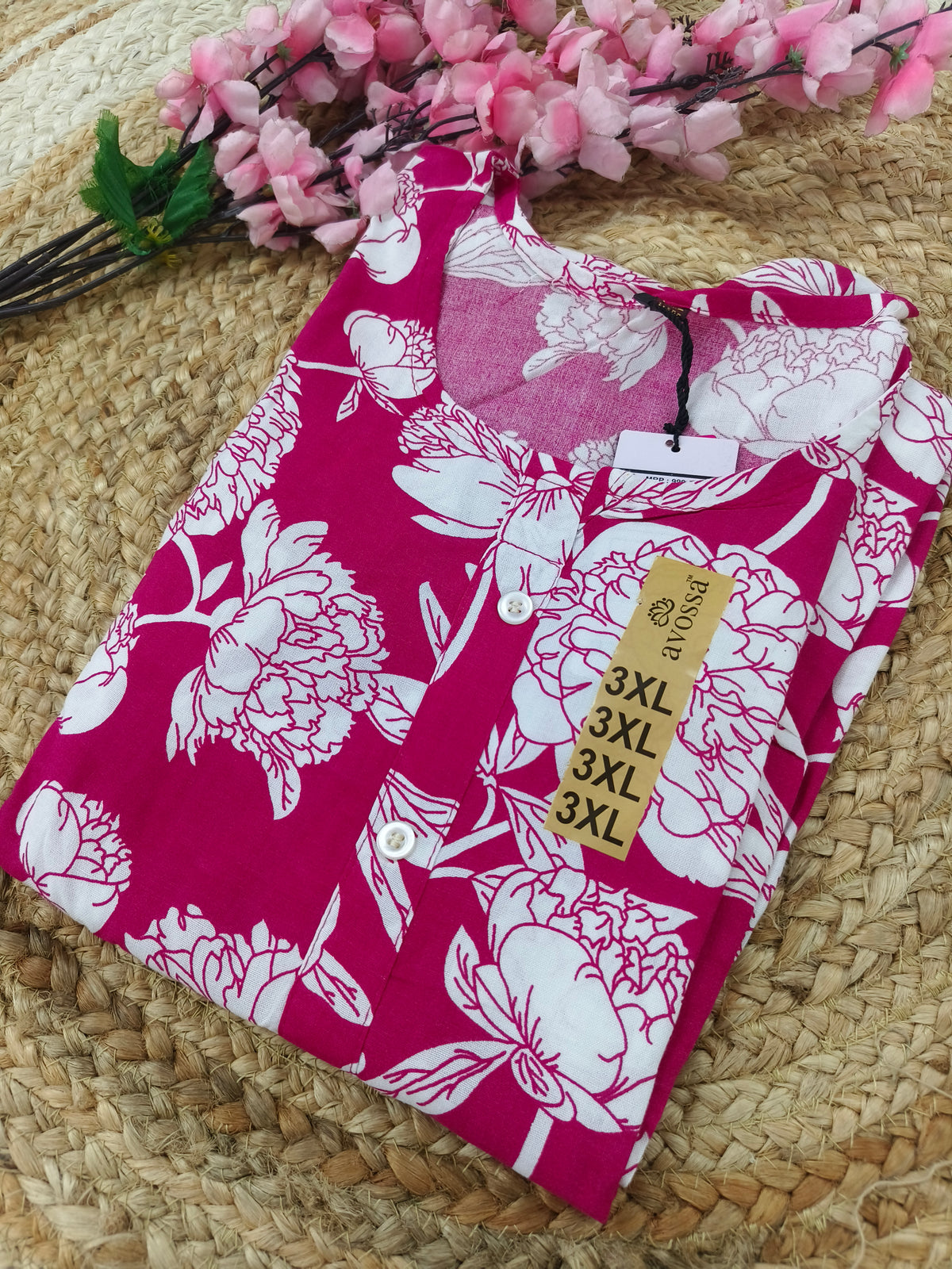 Pink Rayon straight kurta