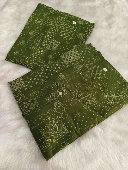 Green pure cotton Cord Set