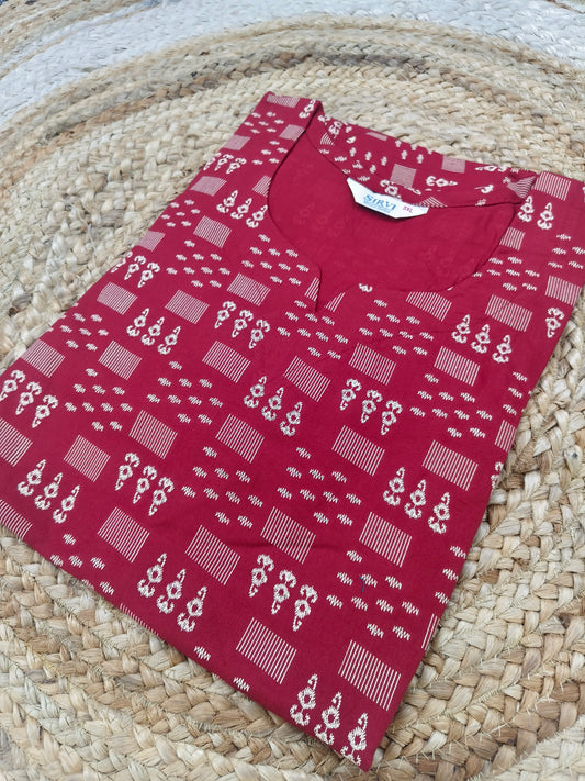 Pink Rayon straight kurta