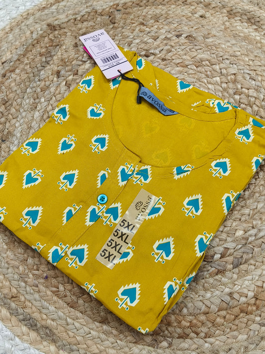 Yellow Rayon straight kurta