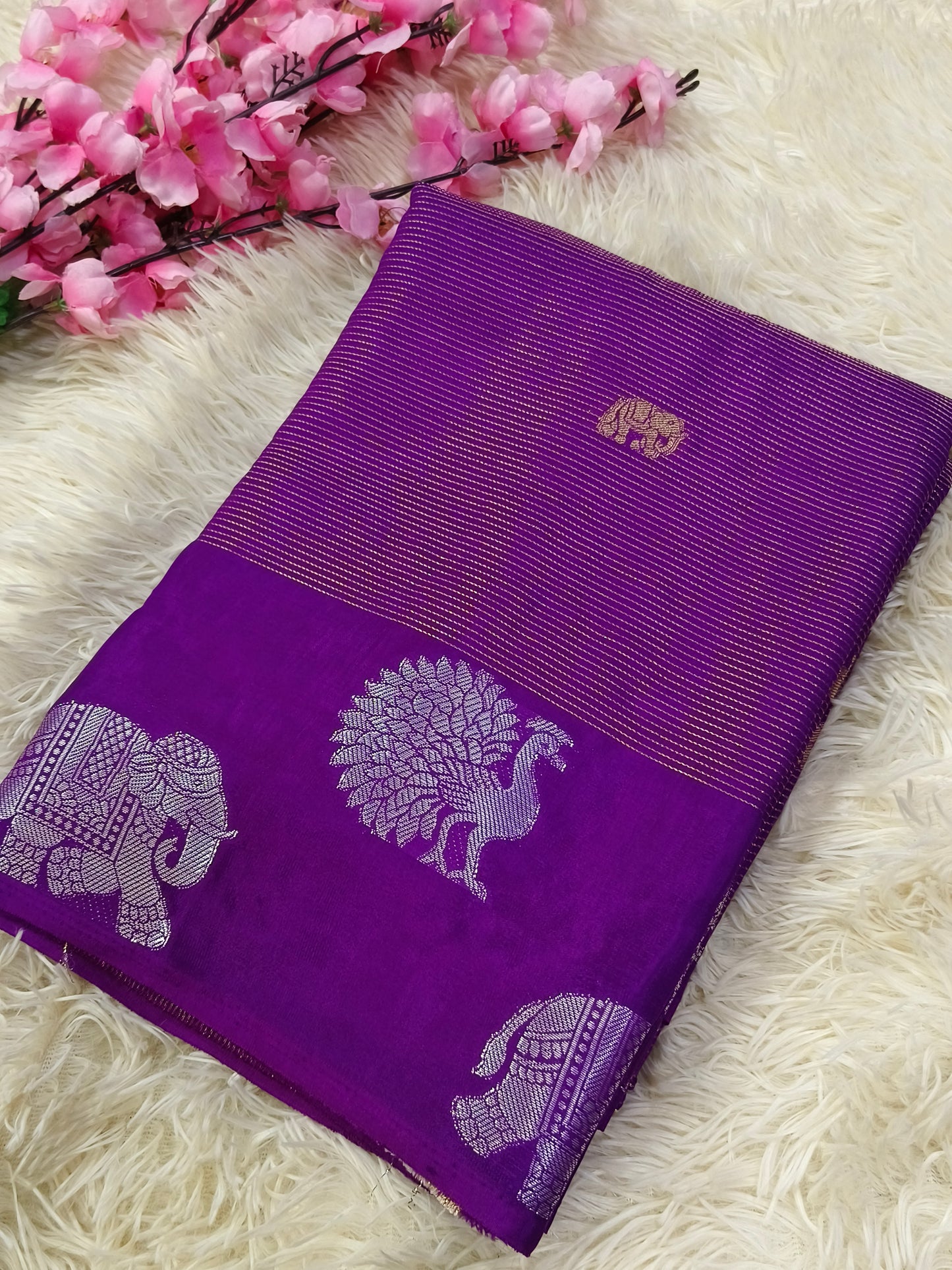 Purple Tranding Munga silk saree