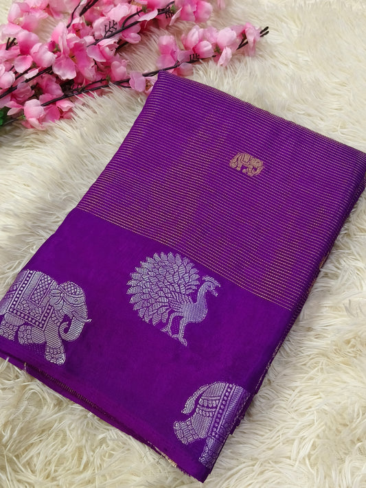Purple Tranding Munga silk saree