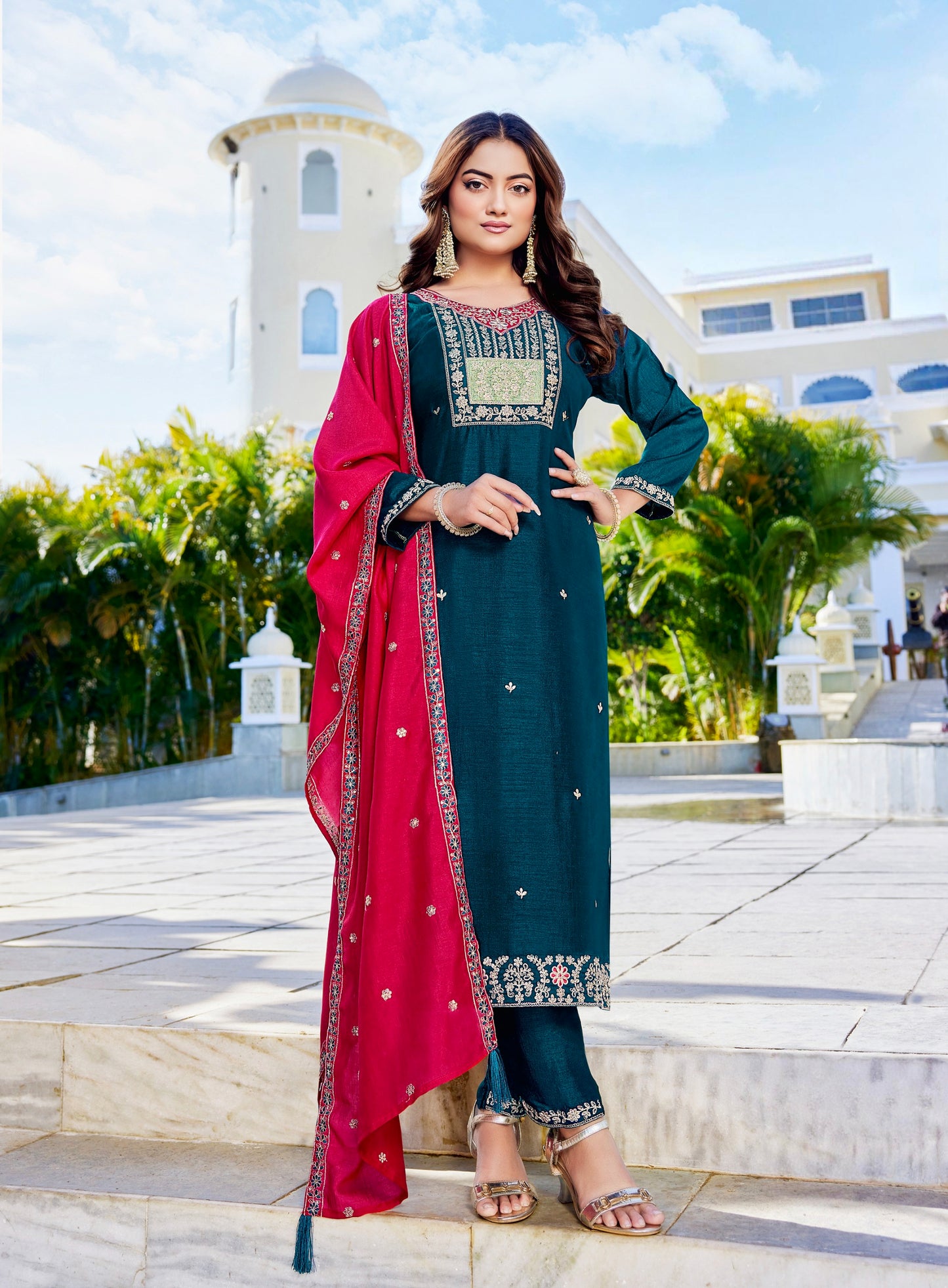 Peacock Blue Elegant designer suits