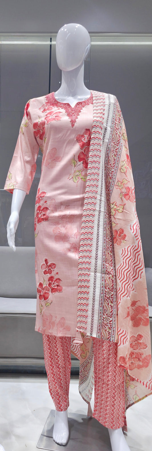 Peach Eelgent Pure cotton side cut set