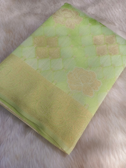 Light Green brasso silk Saree