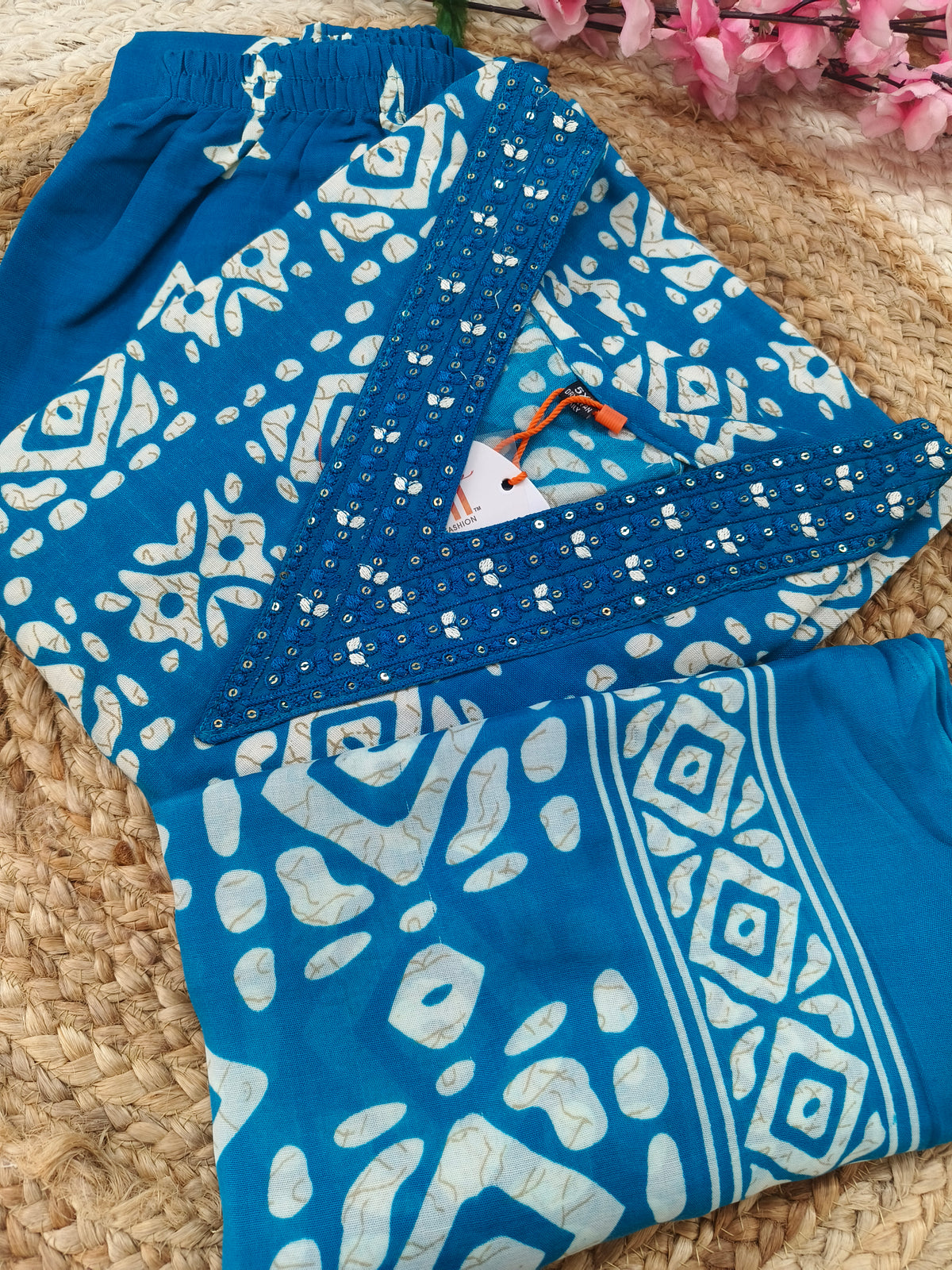 Blue Cotton sets with duppatta