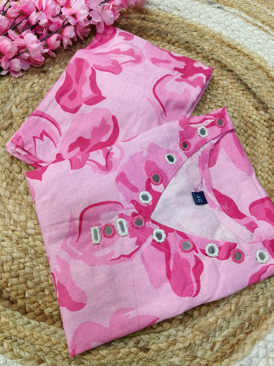 Pink pure cotton Cord Sets