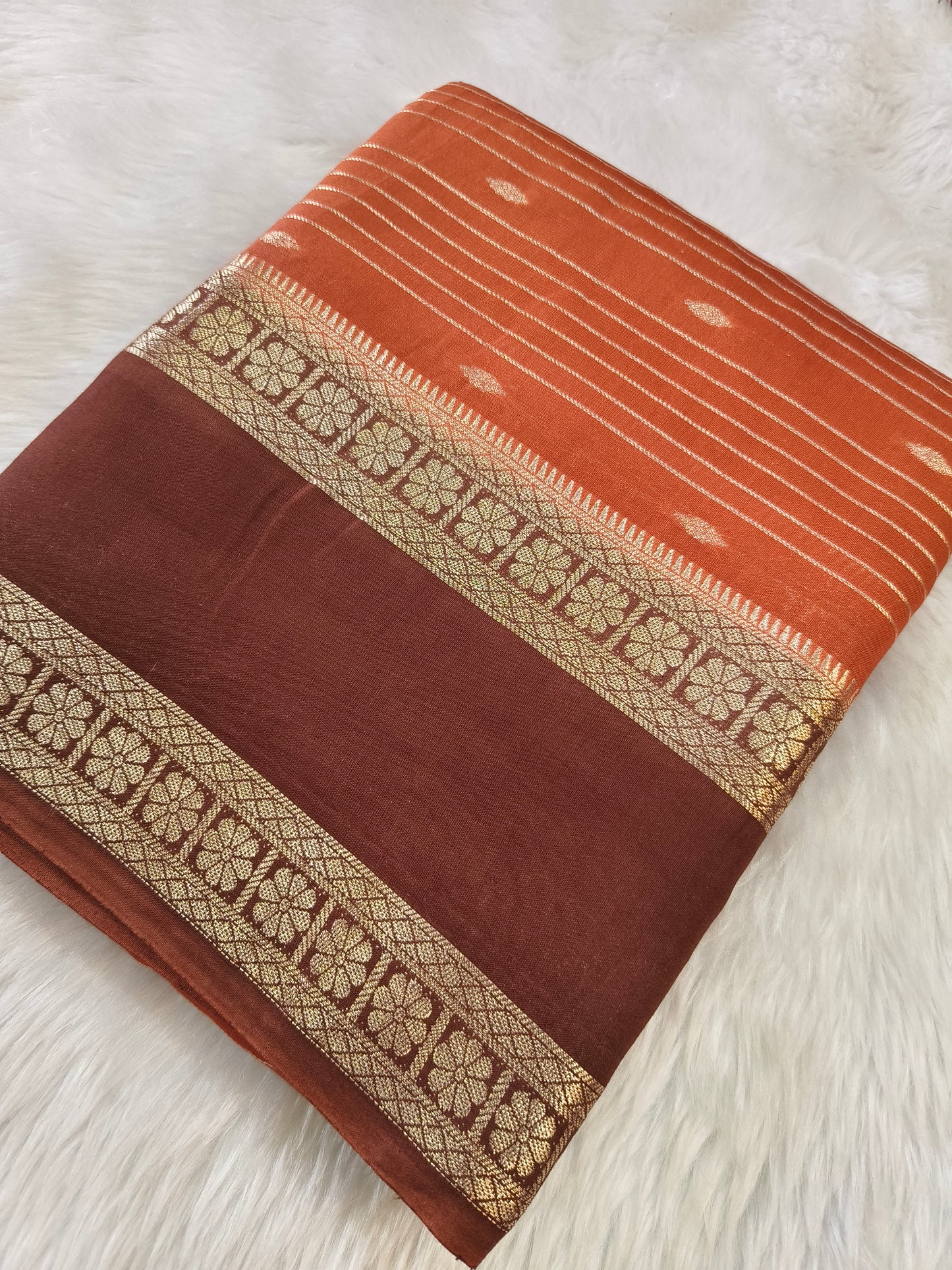Chikku with Brown semi silk saree