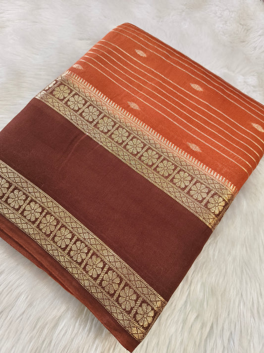 Chikku with Brown semi silk saree