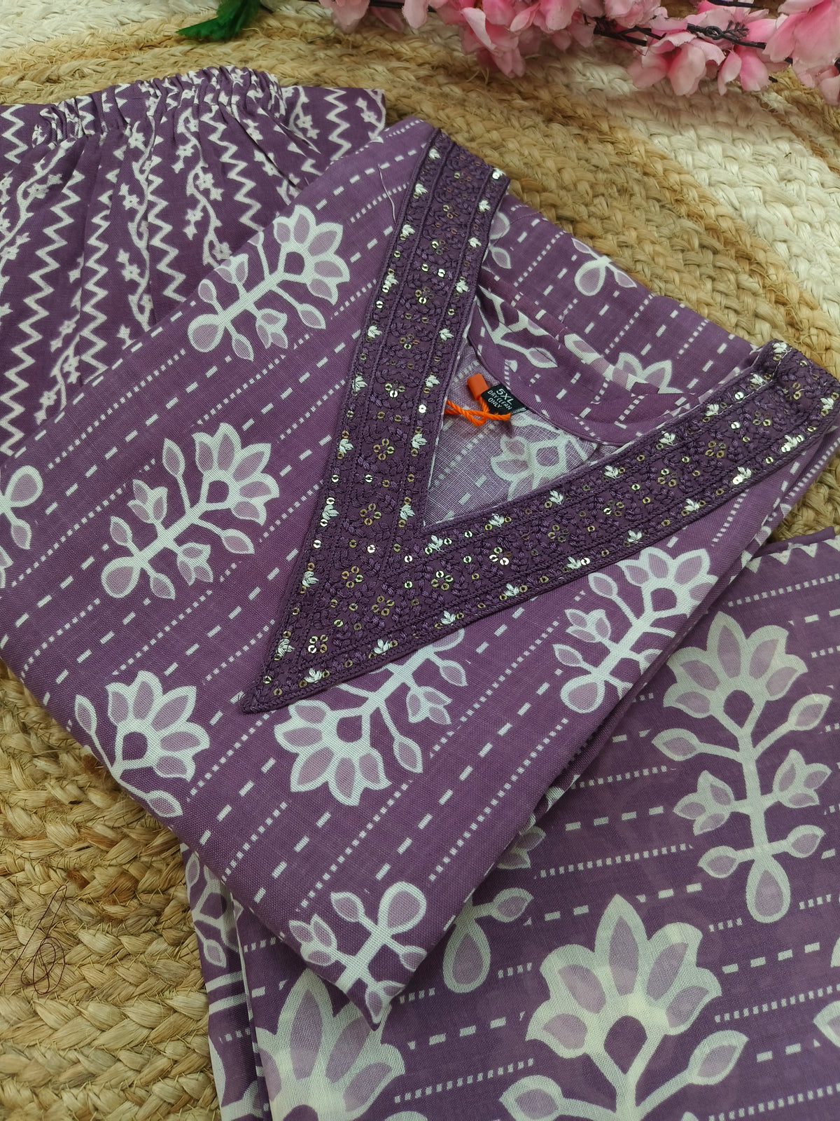 Onion Pink Cotton sets with duppatta