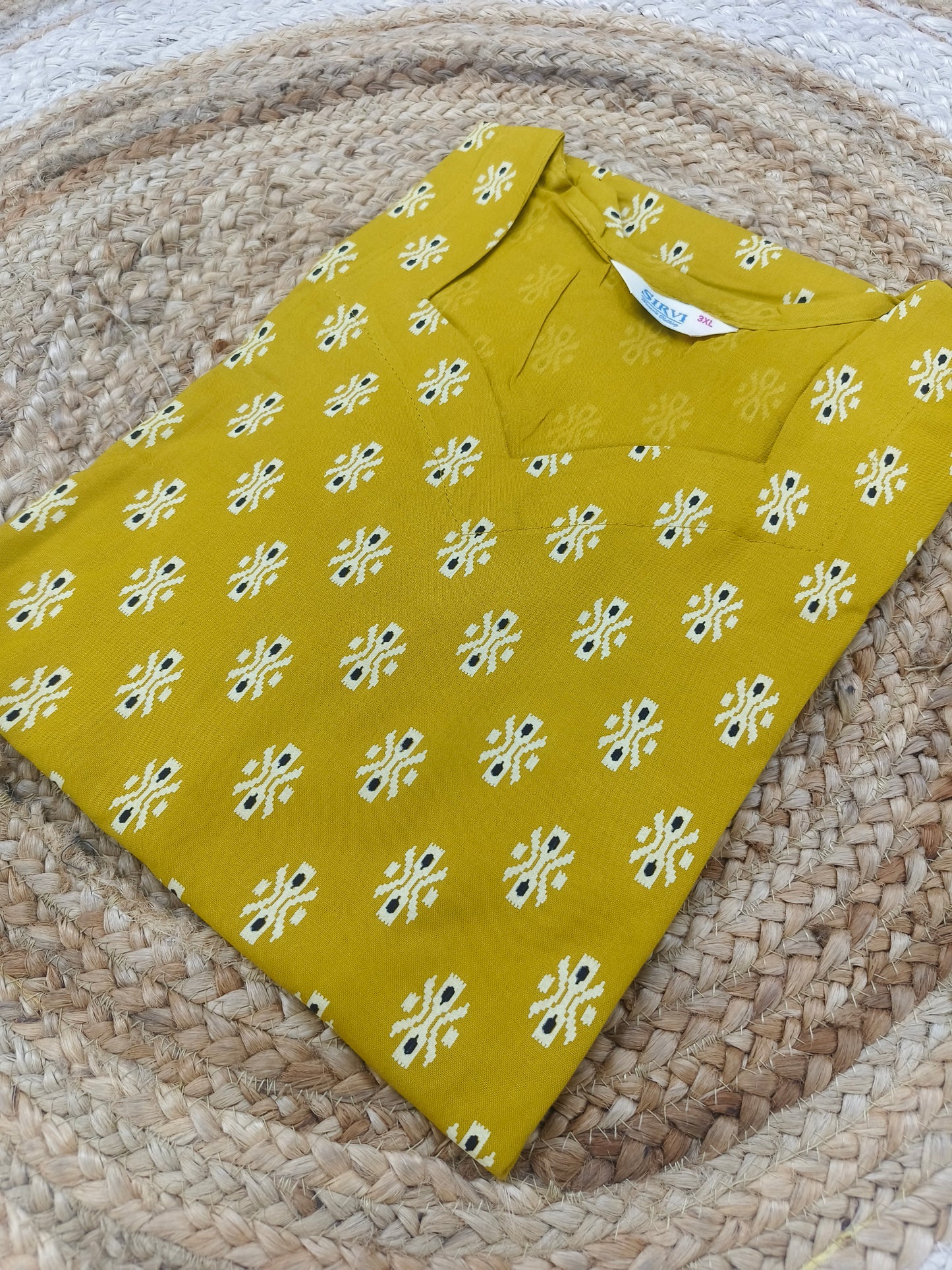 Yellow Rayon straight kurta