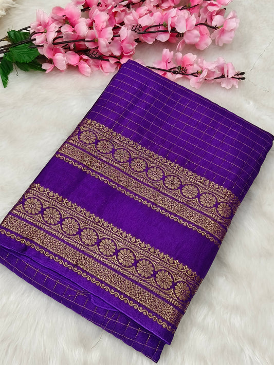 Purple  Munga silk saree