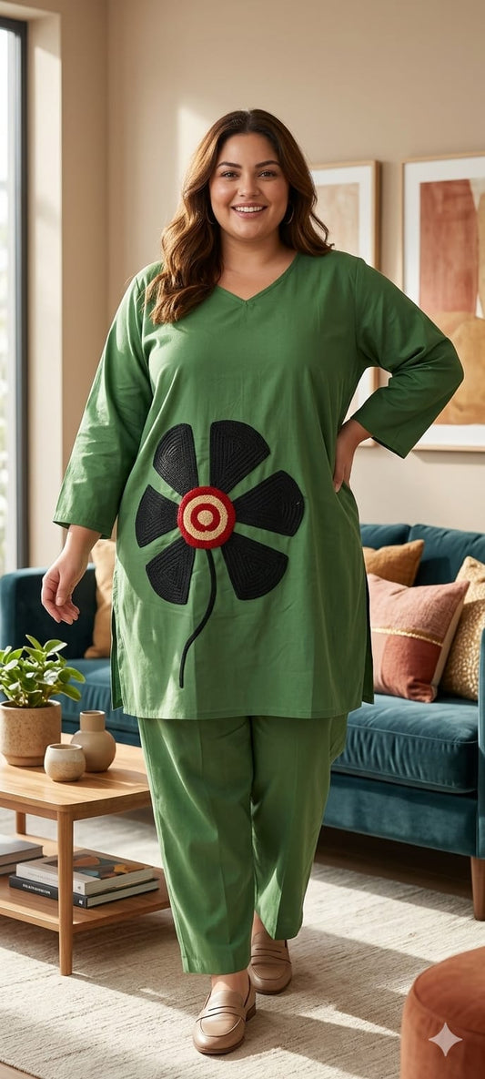 Olive green premium  cotton cord set