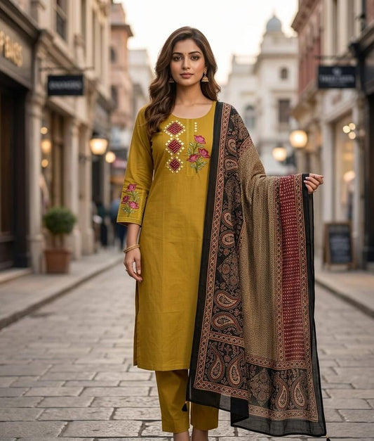 Yellow  pure cotton suits