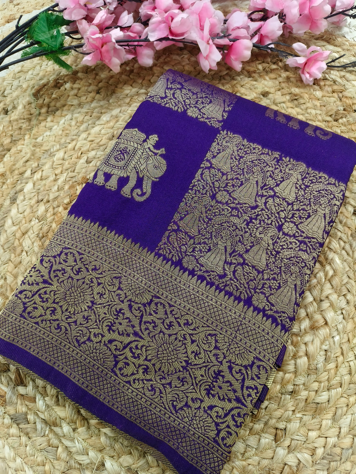 Purple Georgette silk saree
