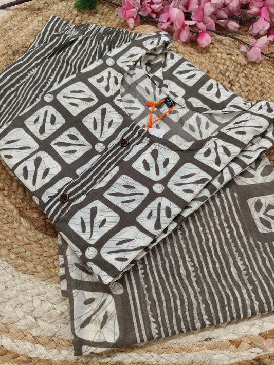 Grey Cotton sets with duppatta