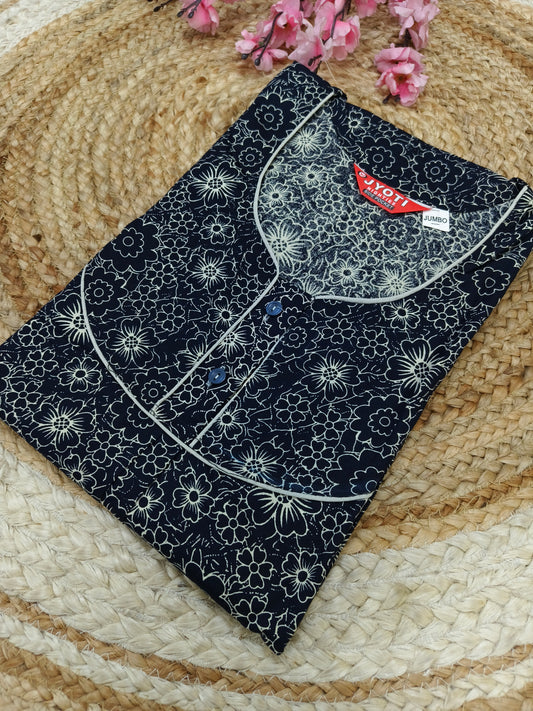 Navy Blue pure cotton Nighty