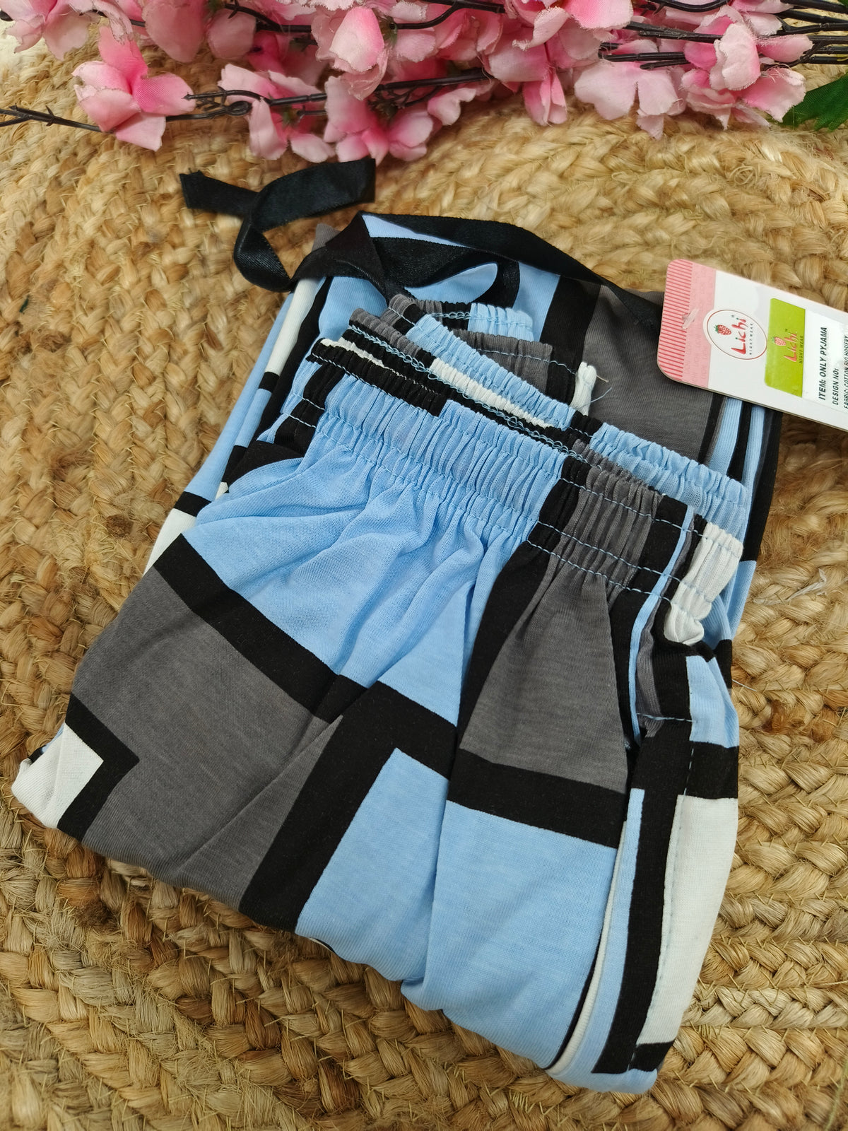 Blue with grey colour night pant 4XL