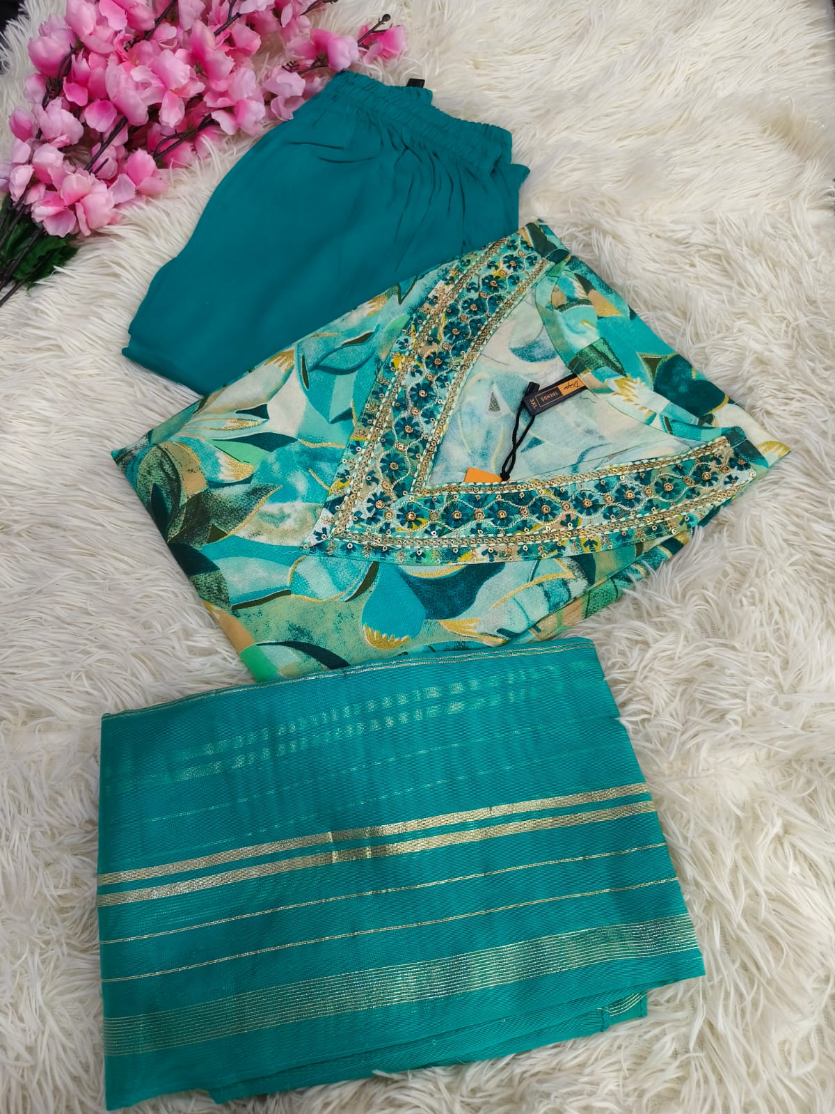 Rama Blue designer Full set Dress