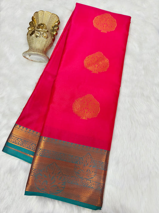 Pink Semi silk saree